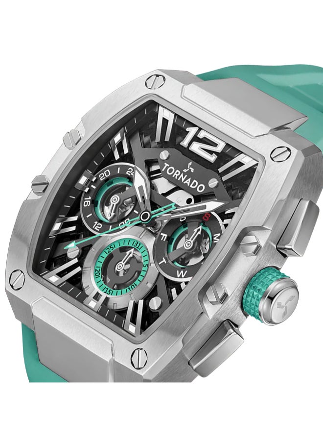 TORNADO Men's Premium Flexible & Durable Silicone Multi Function Watch T23105-SSHB - 43mm mm - Image 4